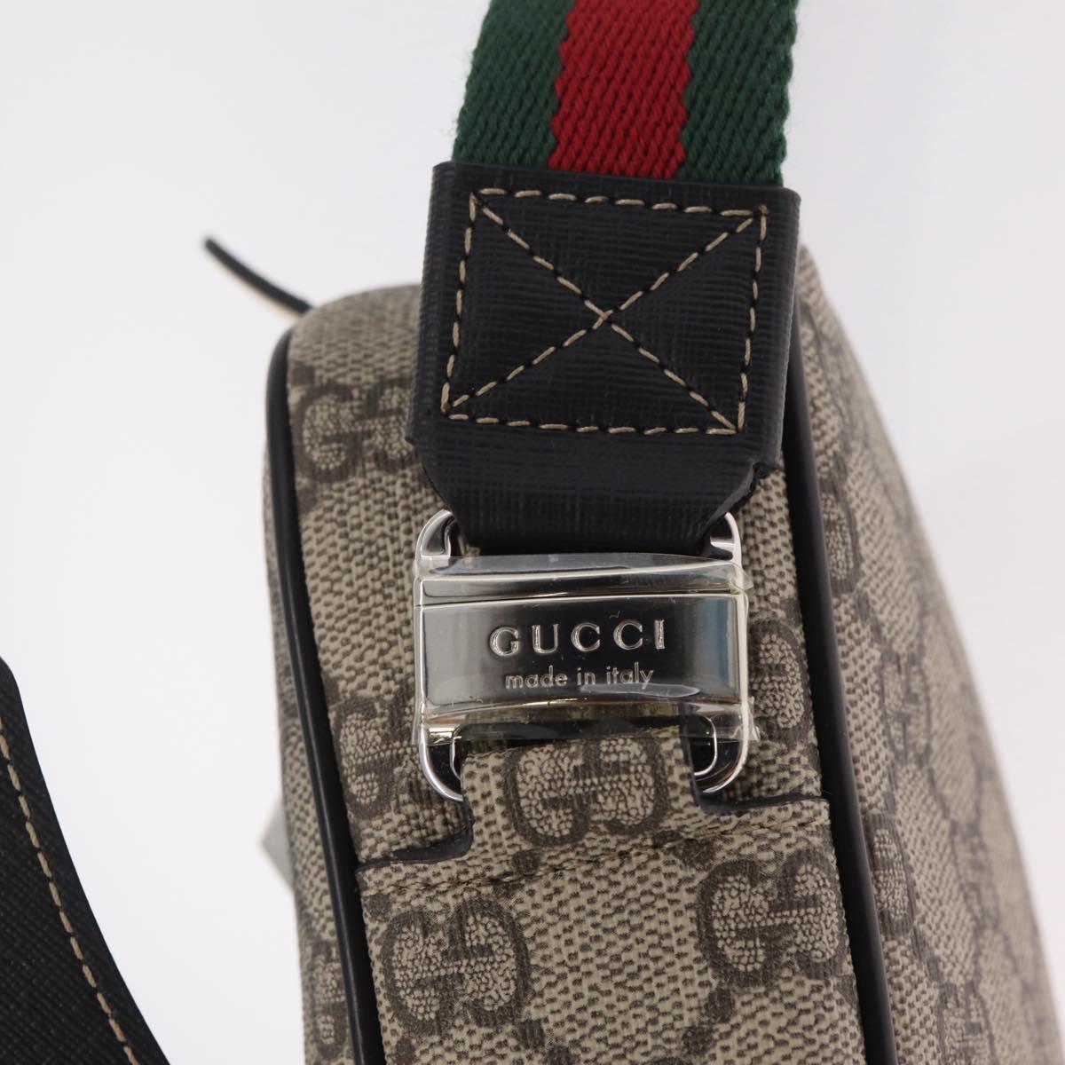 GUCCI GG Supreme Web Sherry Line Children's Bag PVC Beige 525511 Auth 213345M
