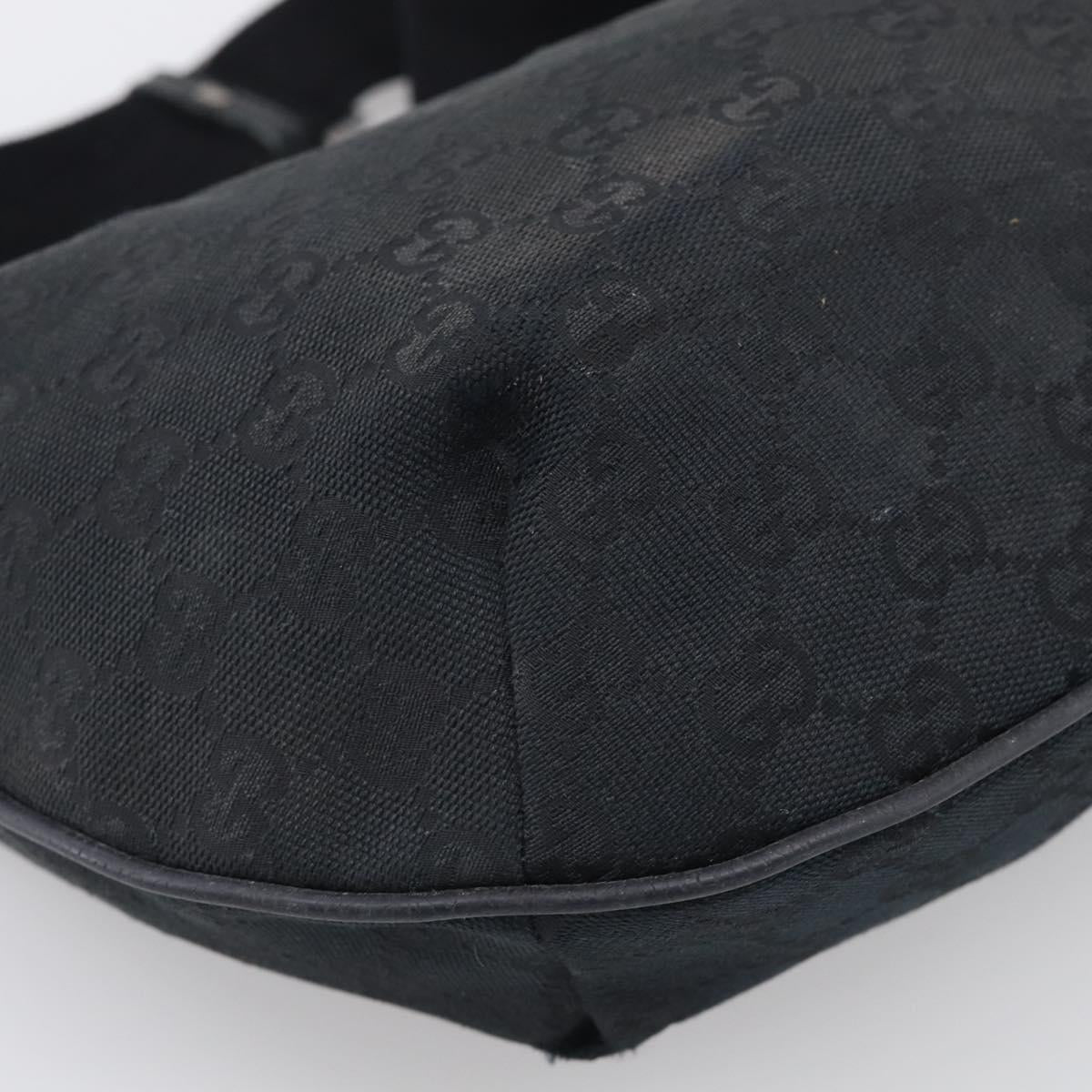 GUCCI GG Canvas Shoulder Bag Black Silver 181092 Auth 213346