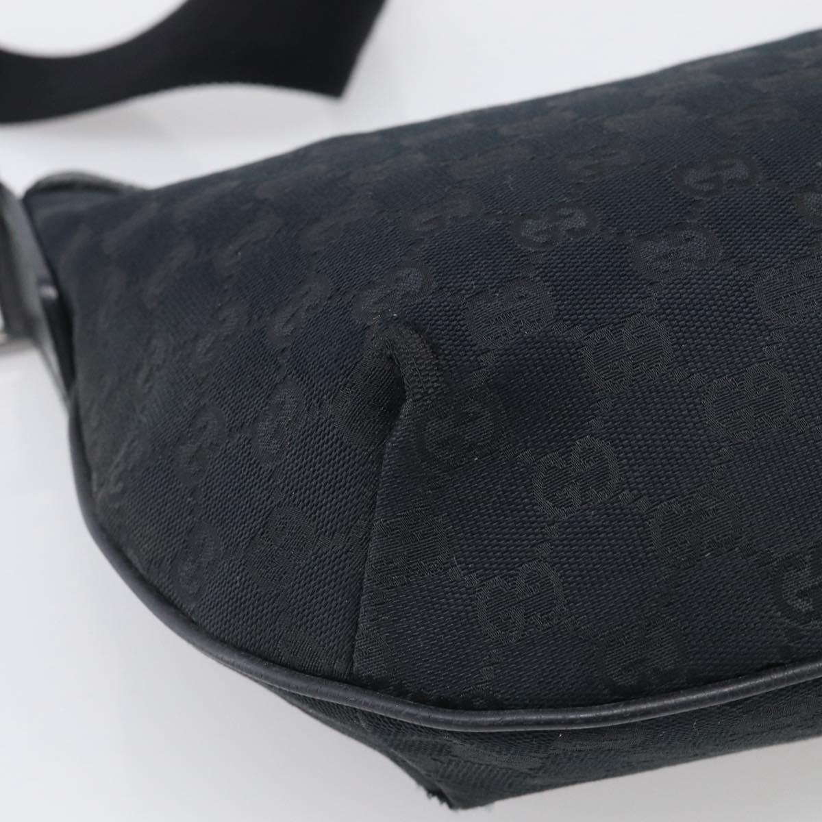 GUCCI GG Canvas Shoulder Bag Black Silver 181092 Auth 213346