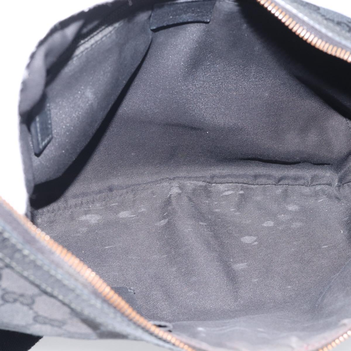 GUCCI GG Canvas Shoulder Bag Black Silver 181092 Auth 213346