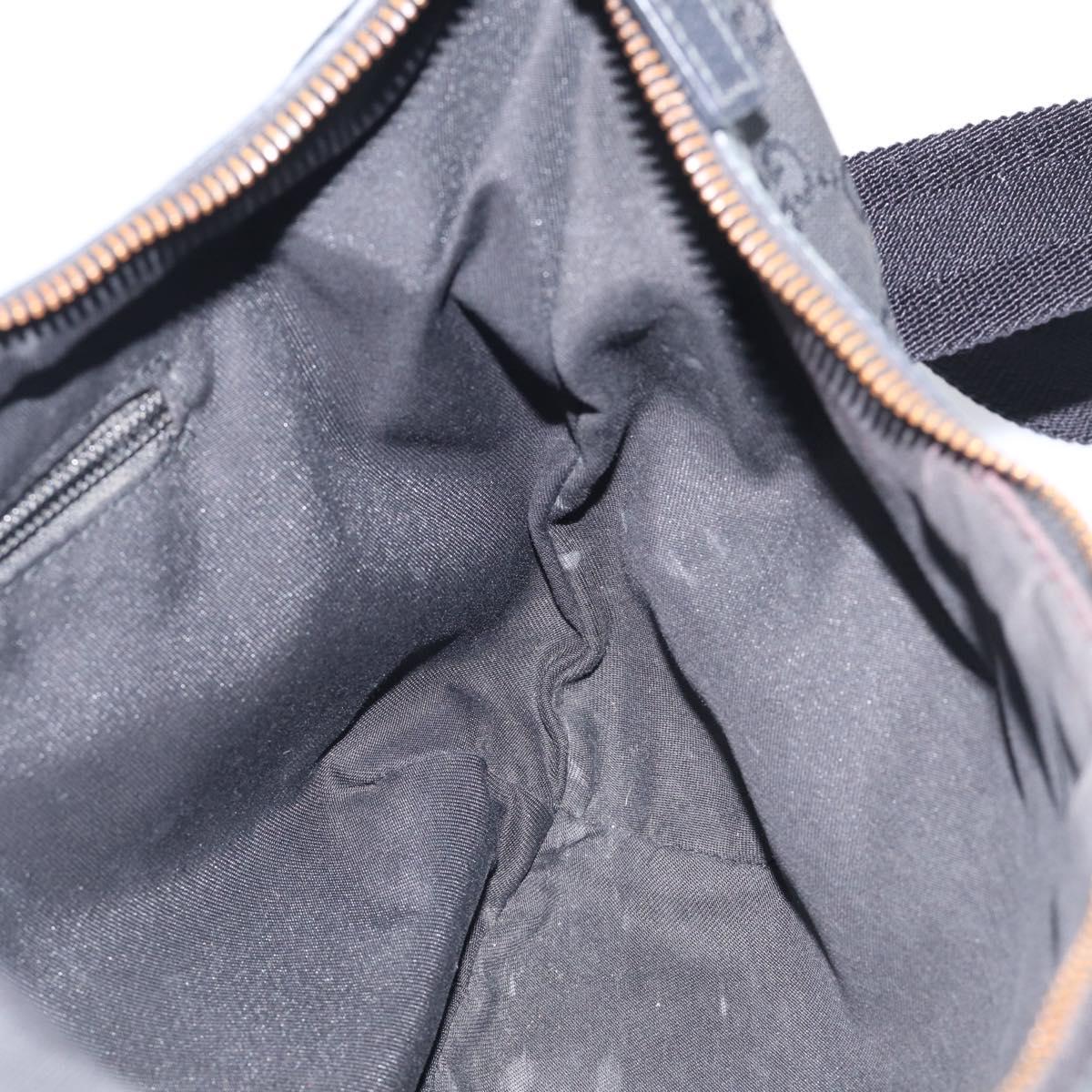 GUCCI GG Canvas Shoulder Bag Black Silver 181092 Auth 213346
