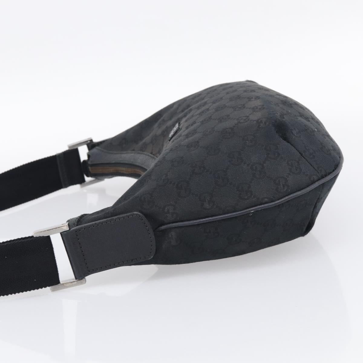 GUCCI GG Canvas Shoulder Bag Black Silver 181092 Auth 213346