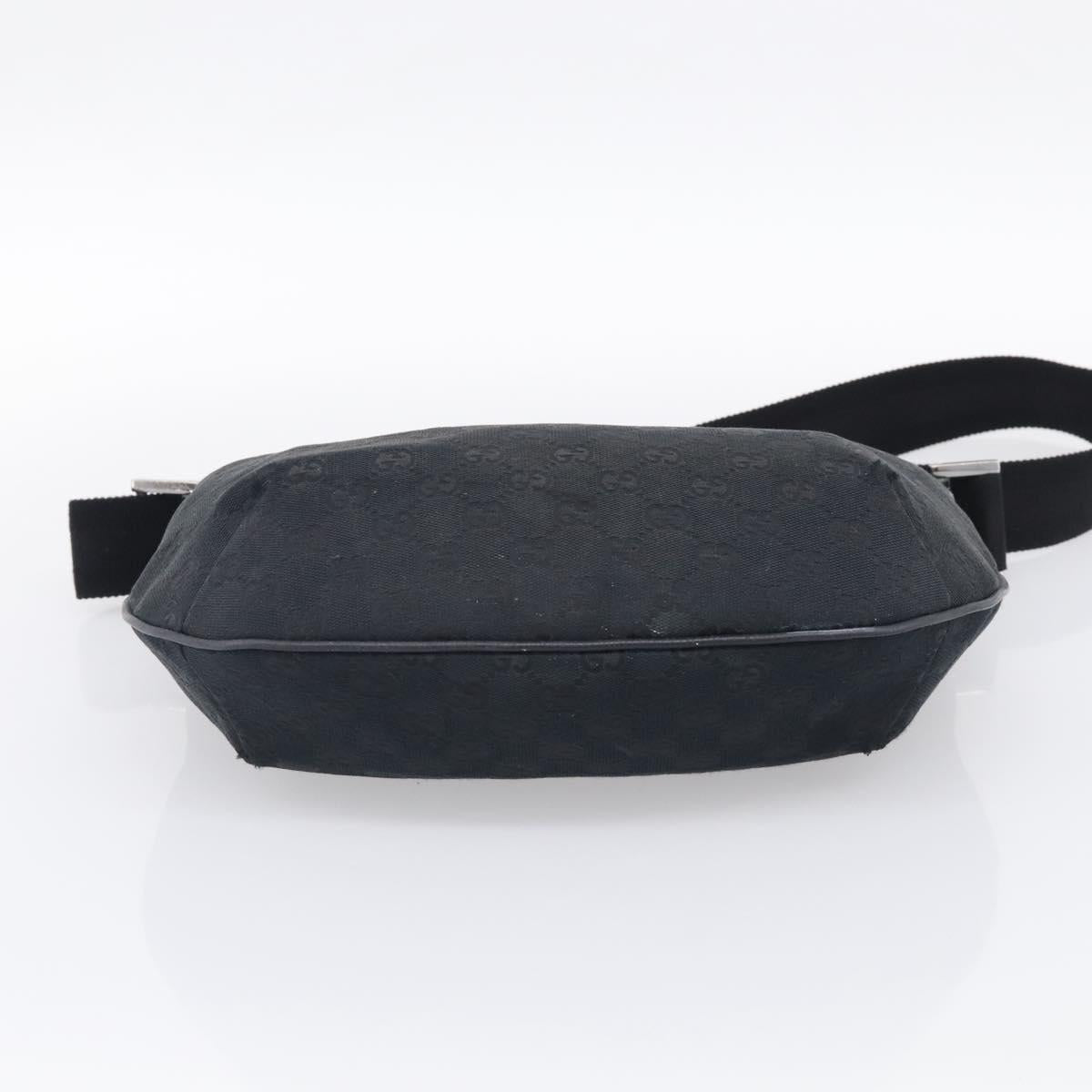 GUCCI GG Canvas Shoulder Bag Black Silver 181092 Auth 213346