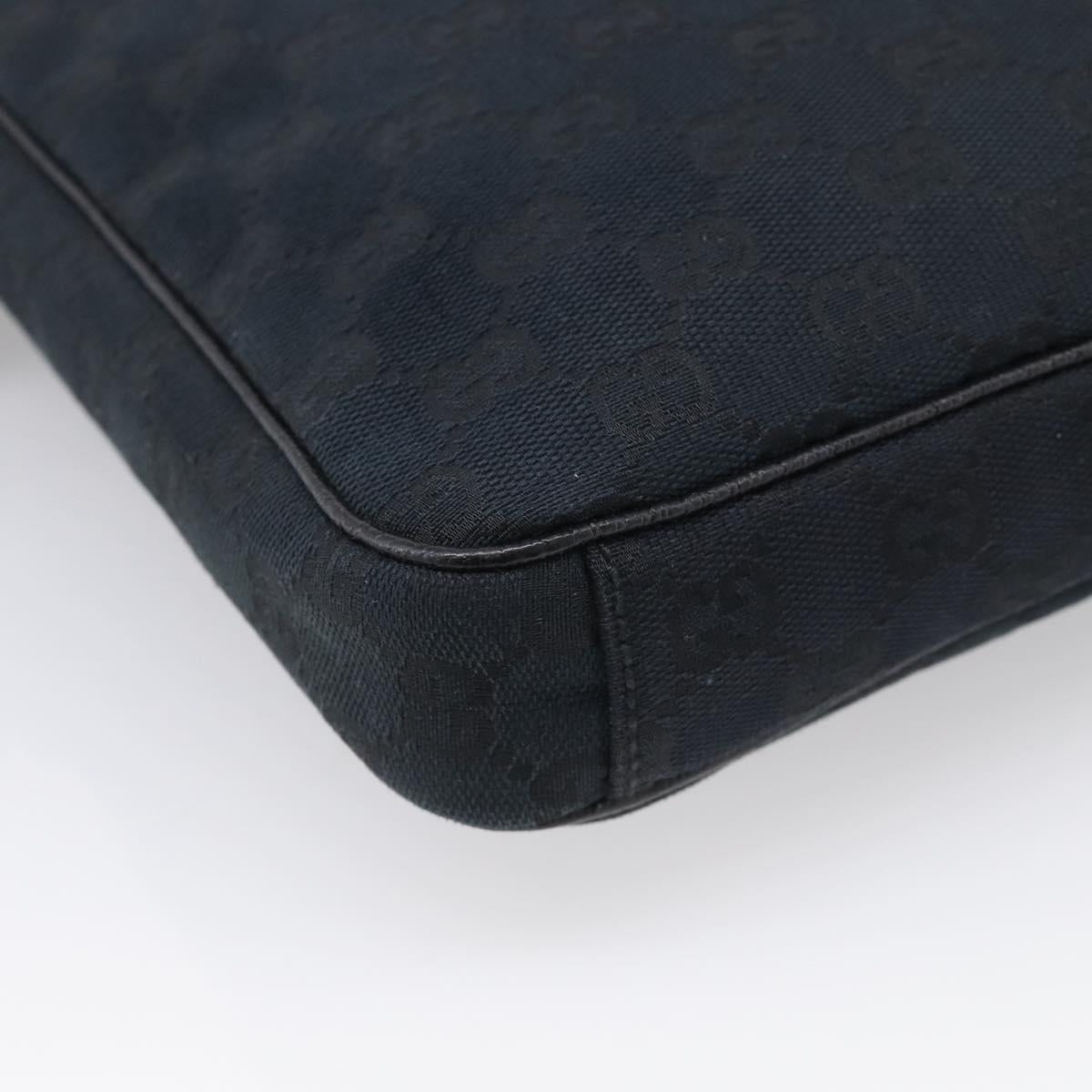 GUCCI GG Canvas Shoulder Bag Black Silver 92551 Auth 213347A