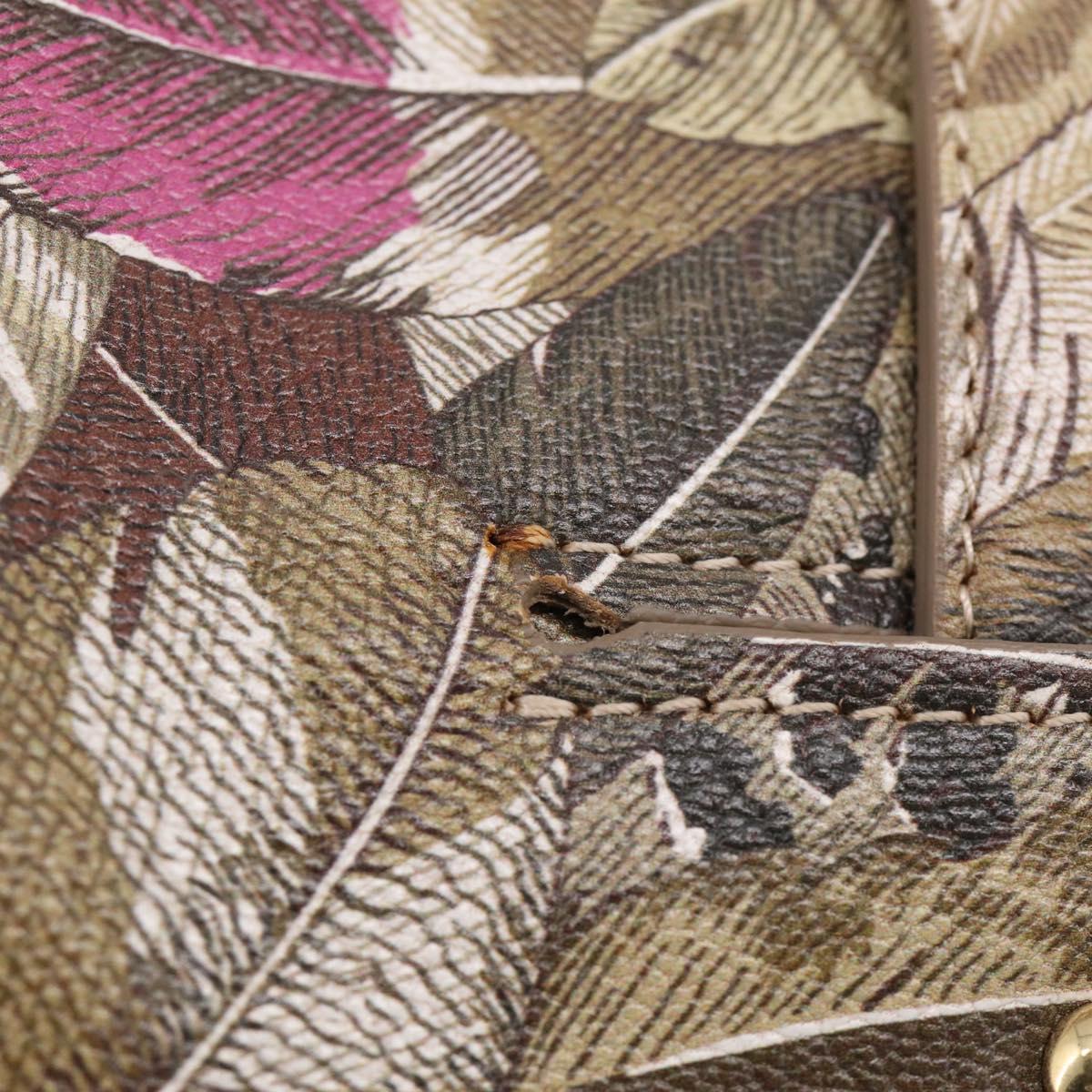 Salvatore Ferragamo Gancini Tote Bag PVC Canvas 2way Brown Gold Auth 213350A