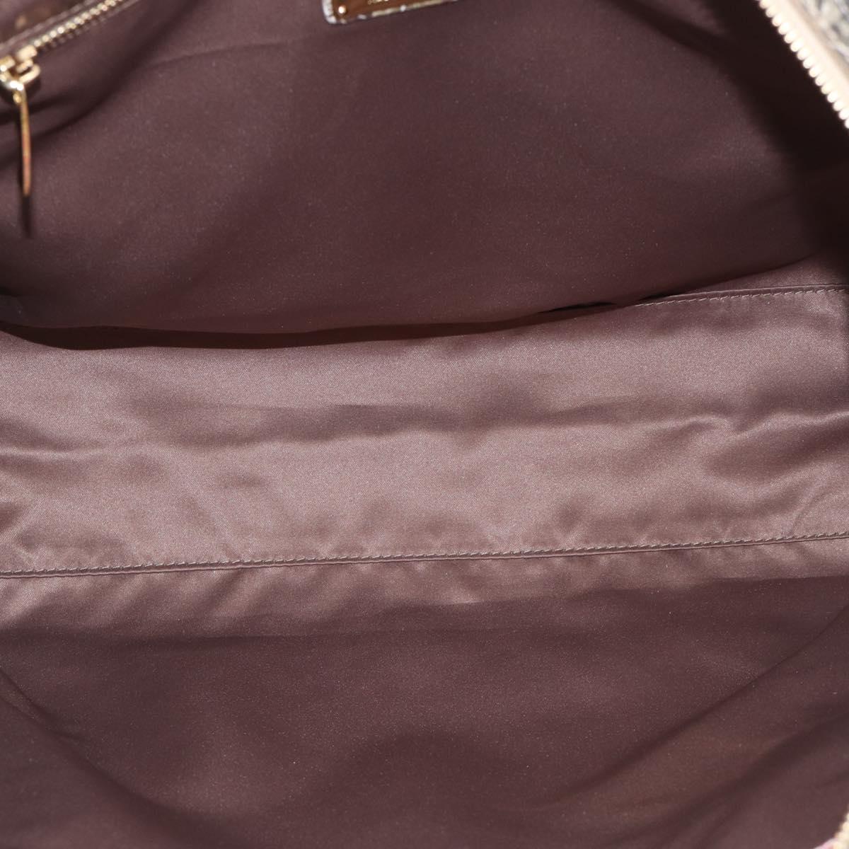 Salvatore Ferragamo Gancini Tote Bag PVC Canvas 2way Brown Gold Auth 213350A