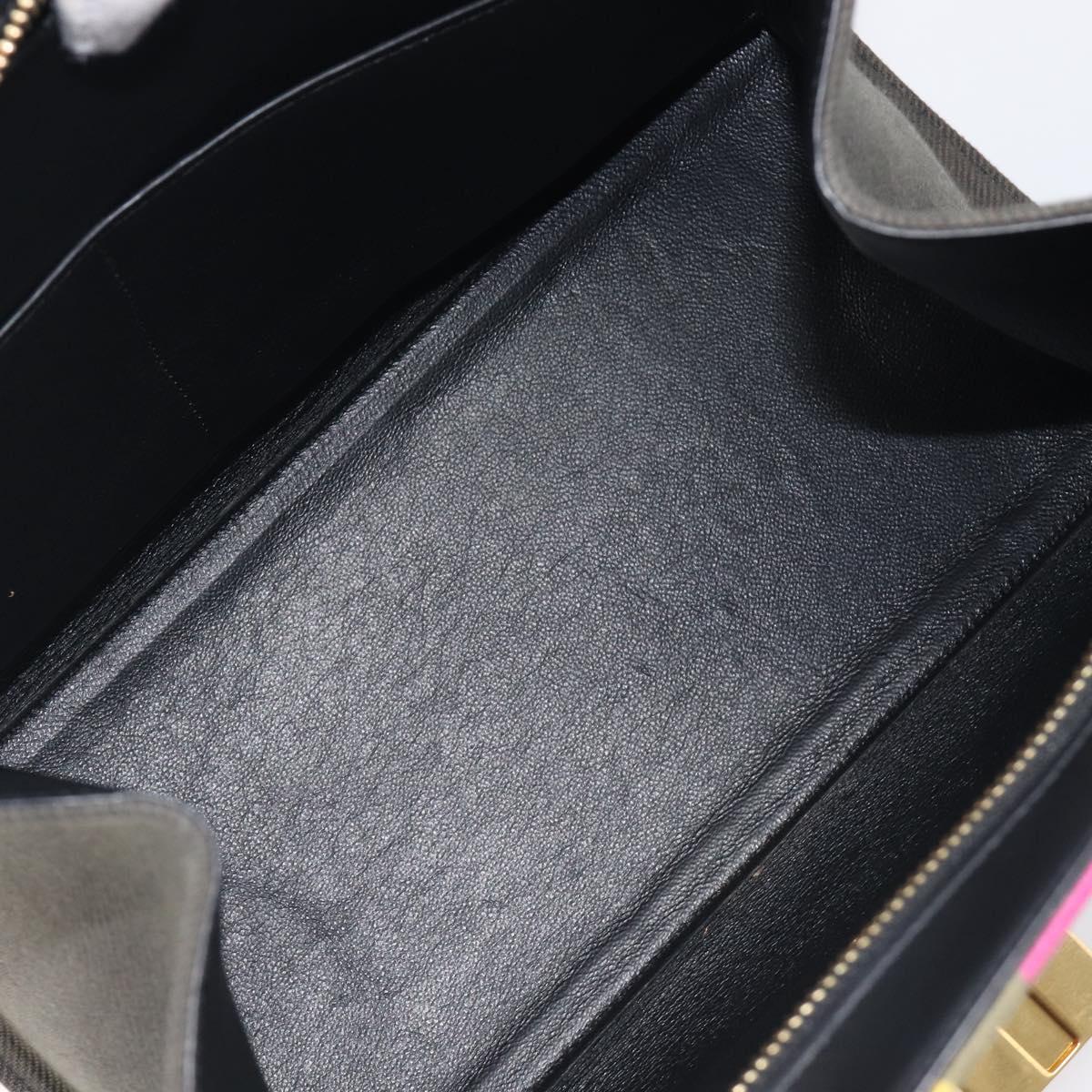 CELINE Trapeze Hand Bag Canvas Black Gold Auth 213353A