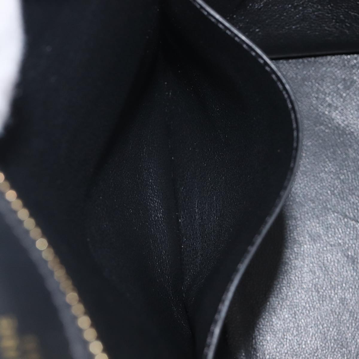 CELINE Trapeze Hand Bag Canvas Black Gold Auth 213353A