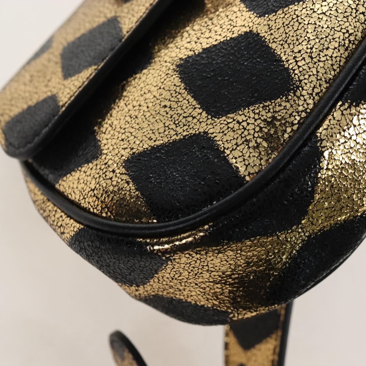 GUCCI Waist Bag Leather Gold Silver 605112 Auth 213357M