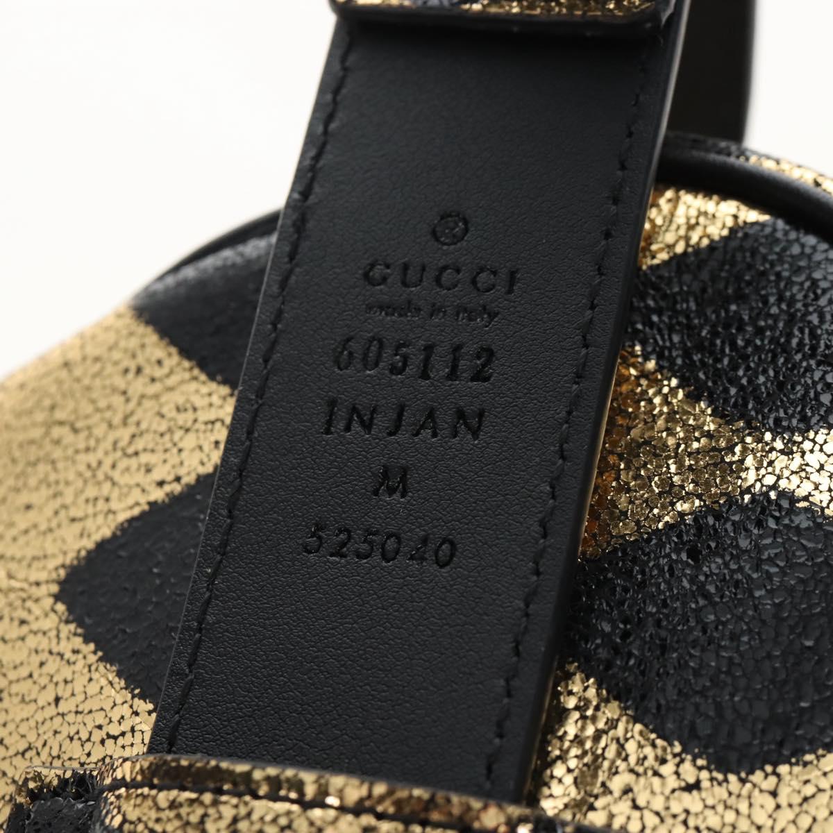GUCCI Waist Bag Leather Gold Silver 605112 Auth 213357M