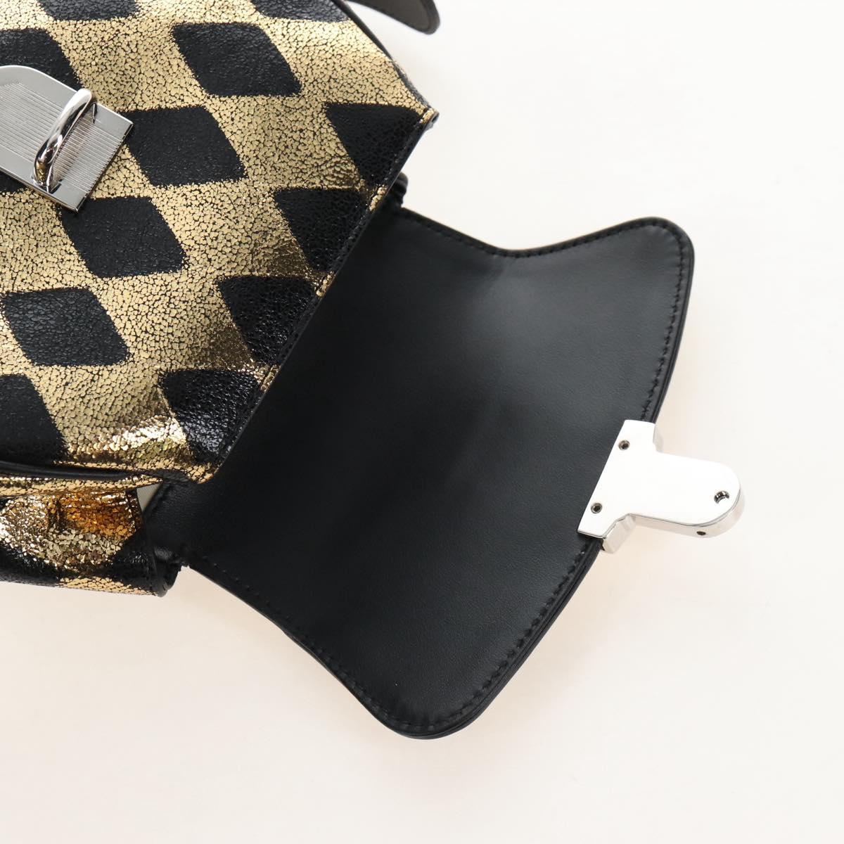 GUCCI Waist Bag Leather Gold Silver 605112 Auth 213357M