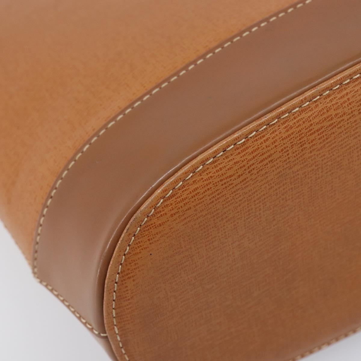 BURBERRY Hand Bag Leather Brown Gold Auth 213358