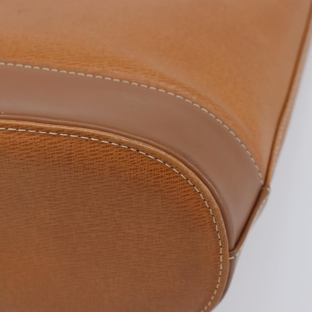 BURBERRY Hand Bag Leather Brown Gold Auth 213358