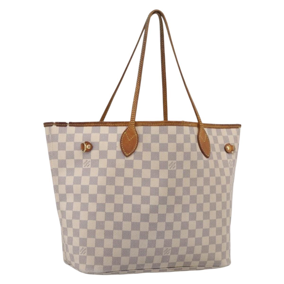 LOUIS VUITTON Damier Azur Neverfull MM Tote Bag N41605 LV Auth 213359