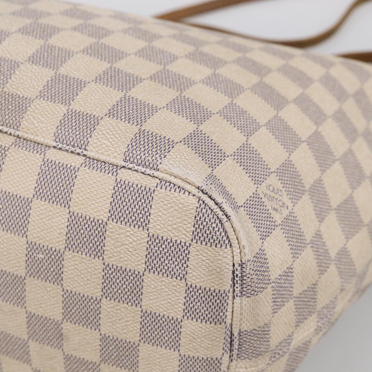 LOUIS VUITTON Damier Azur Neverfull MM Tote Bag N41605 LV Auth 213359