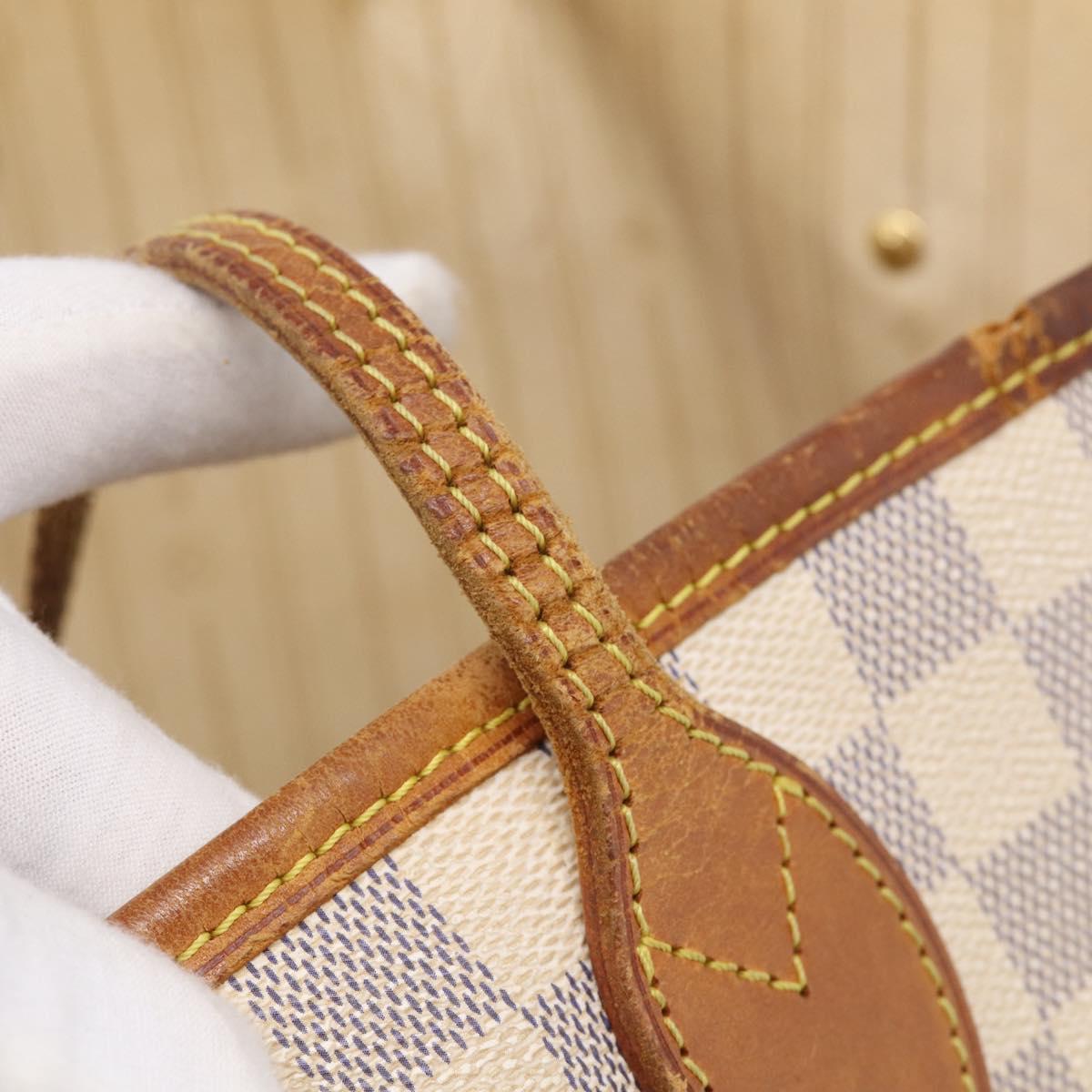 LOUIS VUITTON Damier Azur Neverfull MM Tote Bag N41605 LV Auth 213359