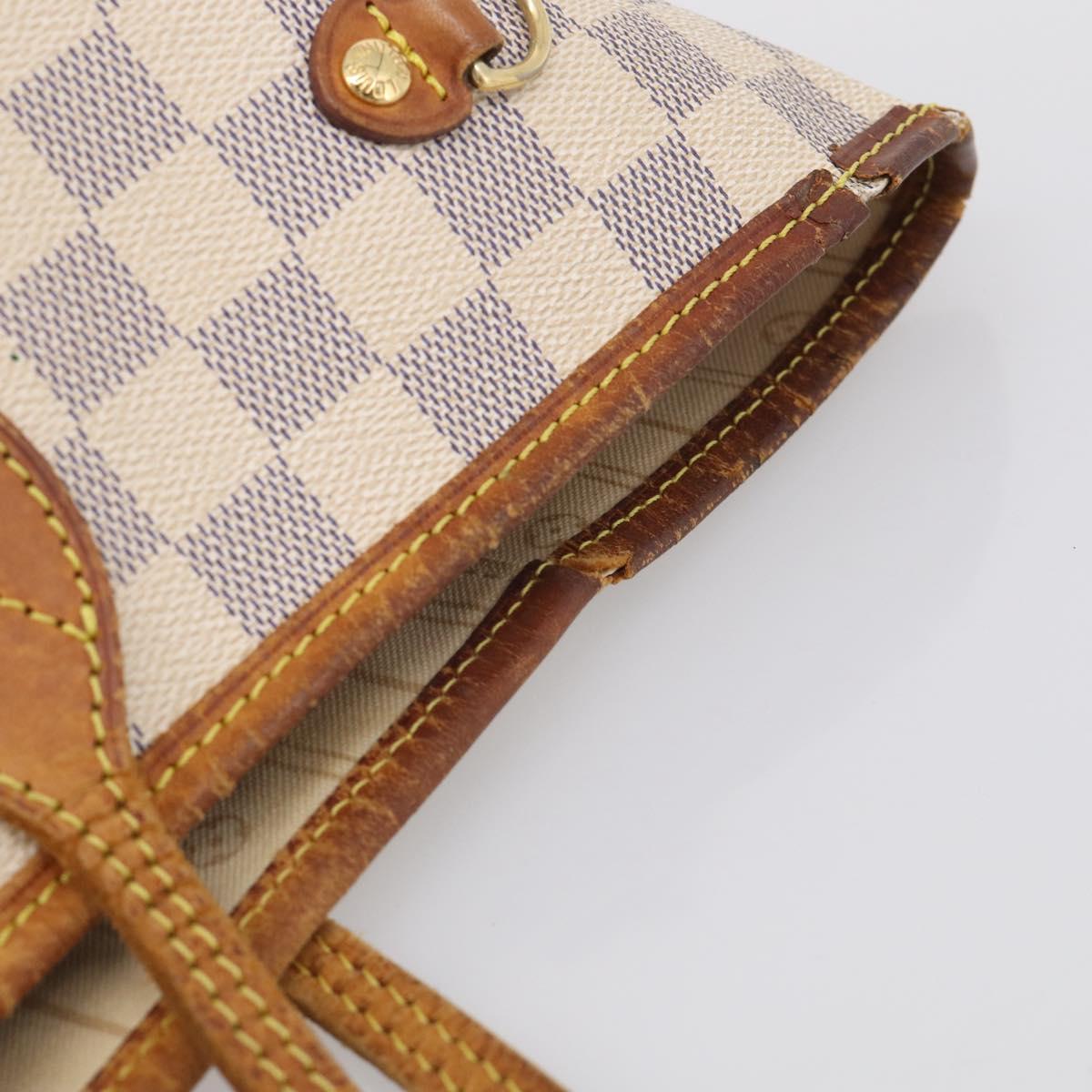 LOUIS VUITTON Damier Azur Neverfull MM Tote Bag N41605 LV Auth 213359
