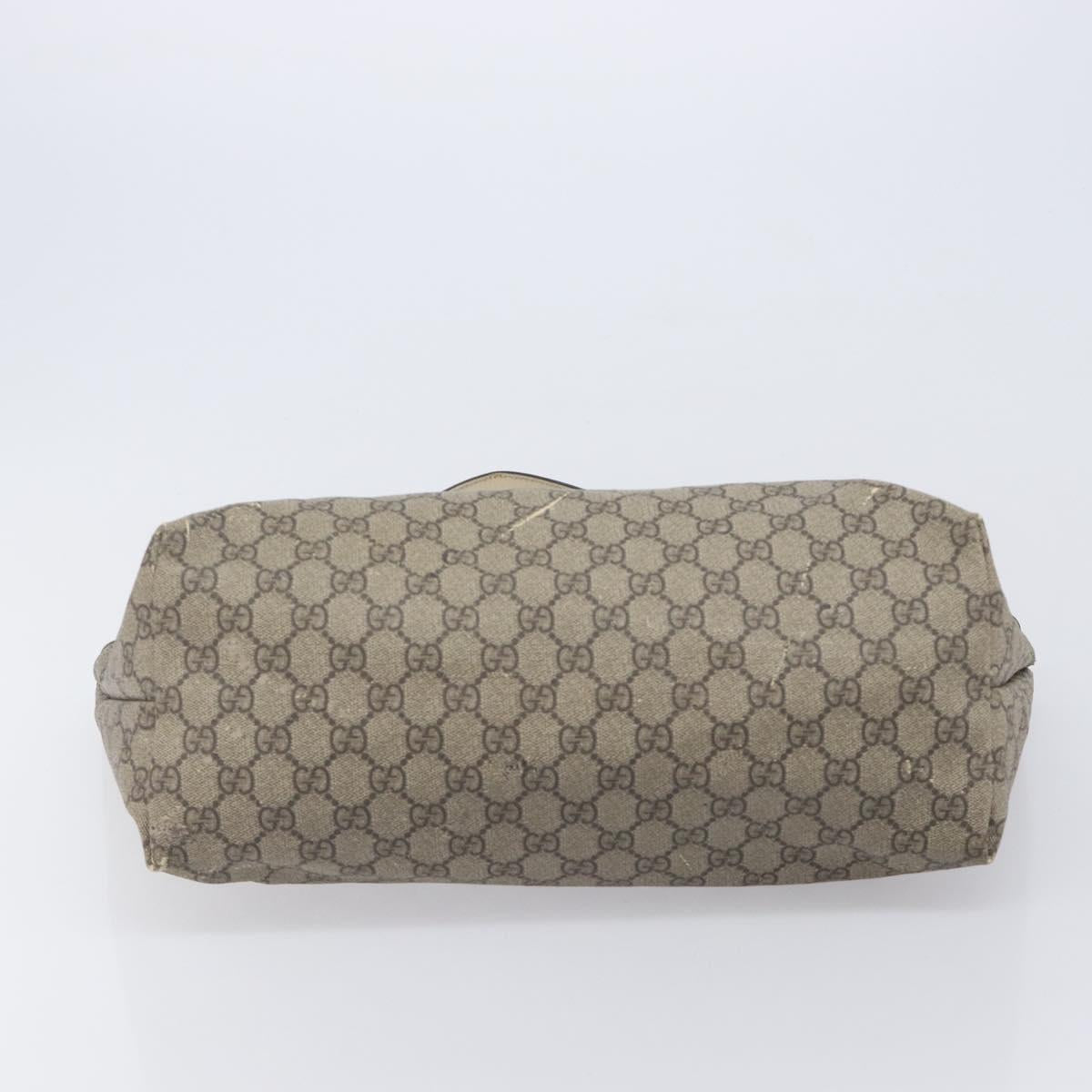 GUCCI GG Supreme Tote Bag PVC Beige Silver 211137 Auth 213362