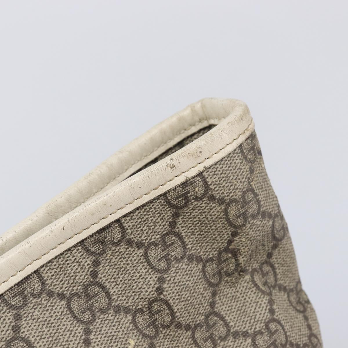 GUCCI GG Supreme Tote Bag PVC Beige Silver 211137 Auth 213362
