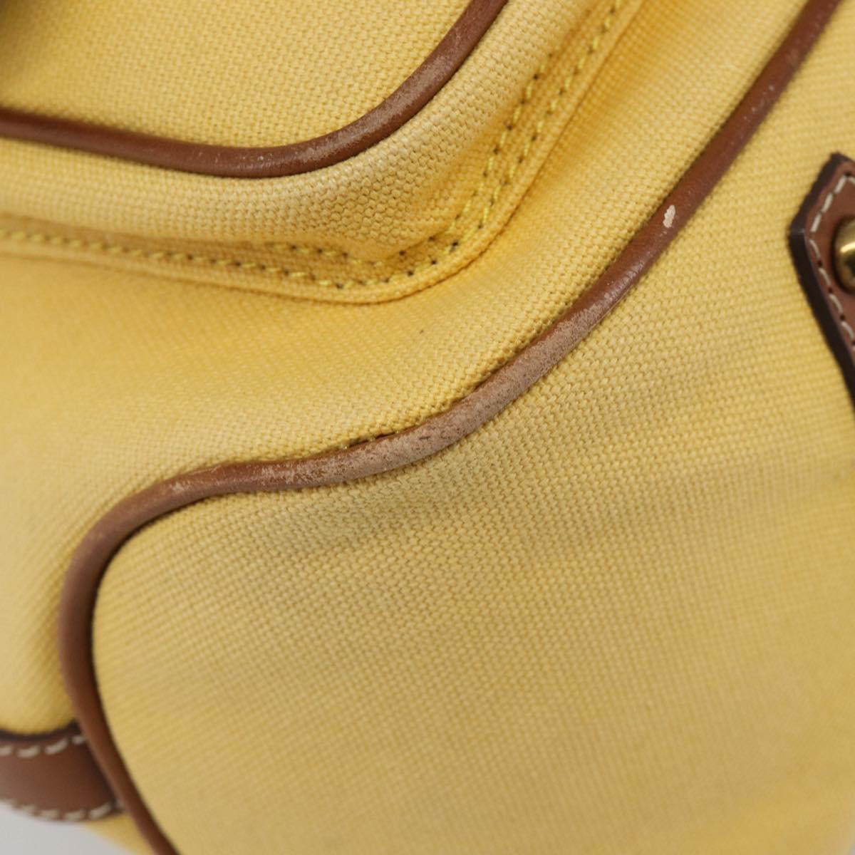 BURBERRY Blue Label Hand Bag Canvas Yellow Gold Auth 213367