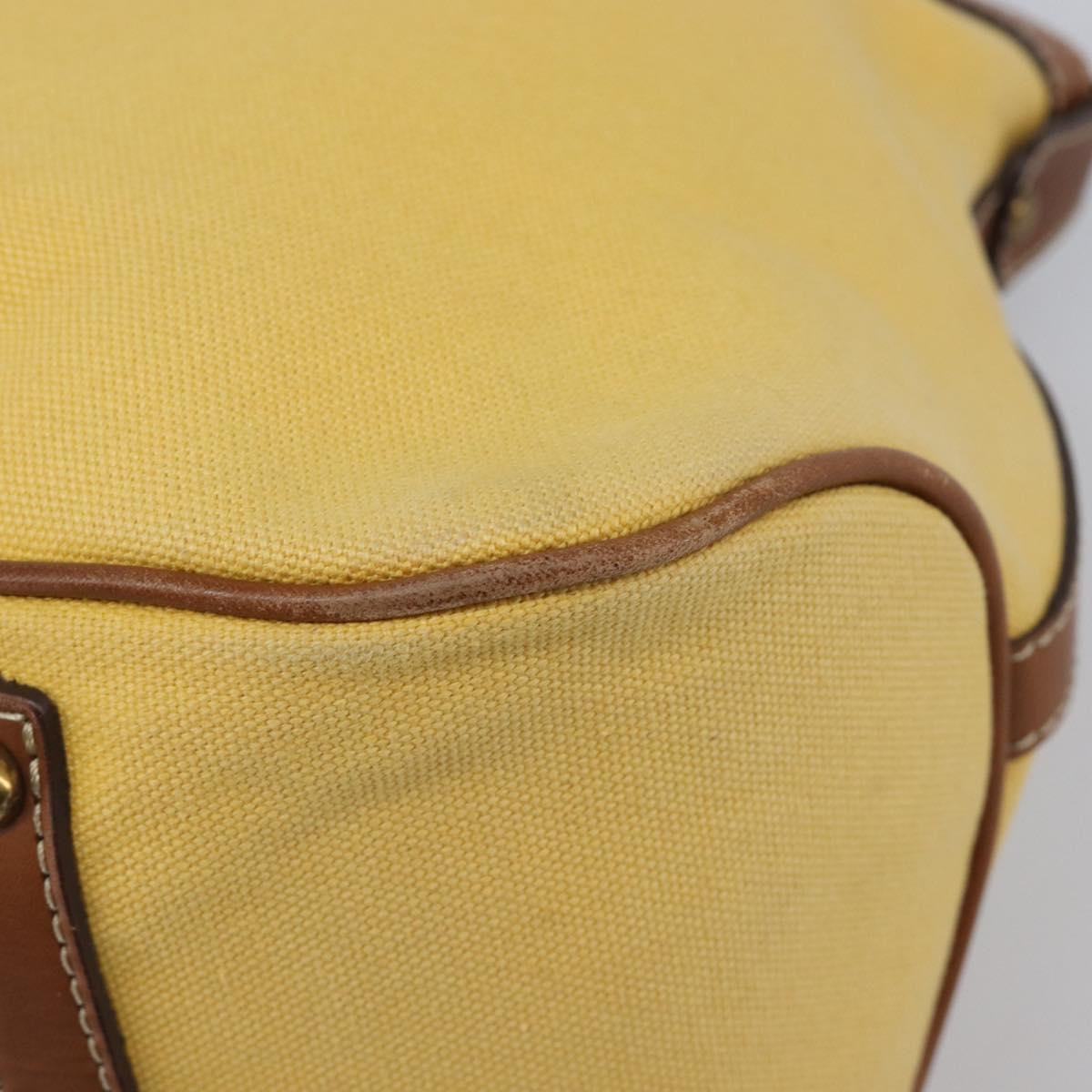 BURBERRY Blue Label Hand Bag Canvas Yellow Gold Auth 213367