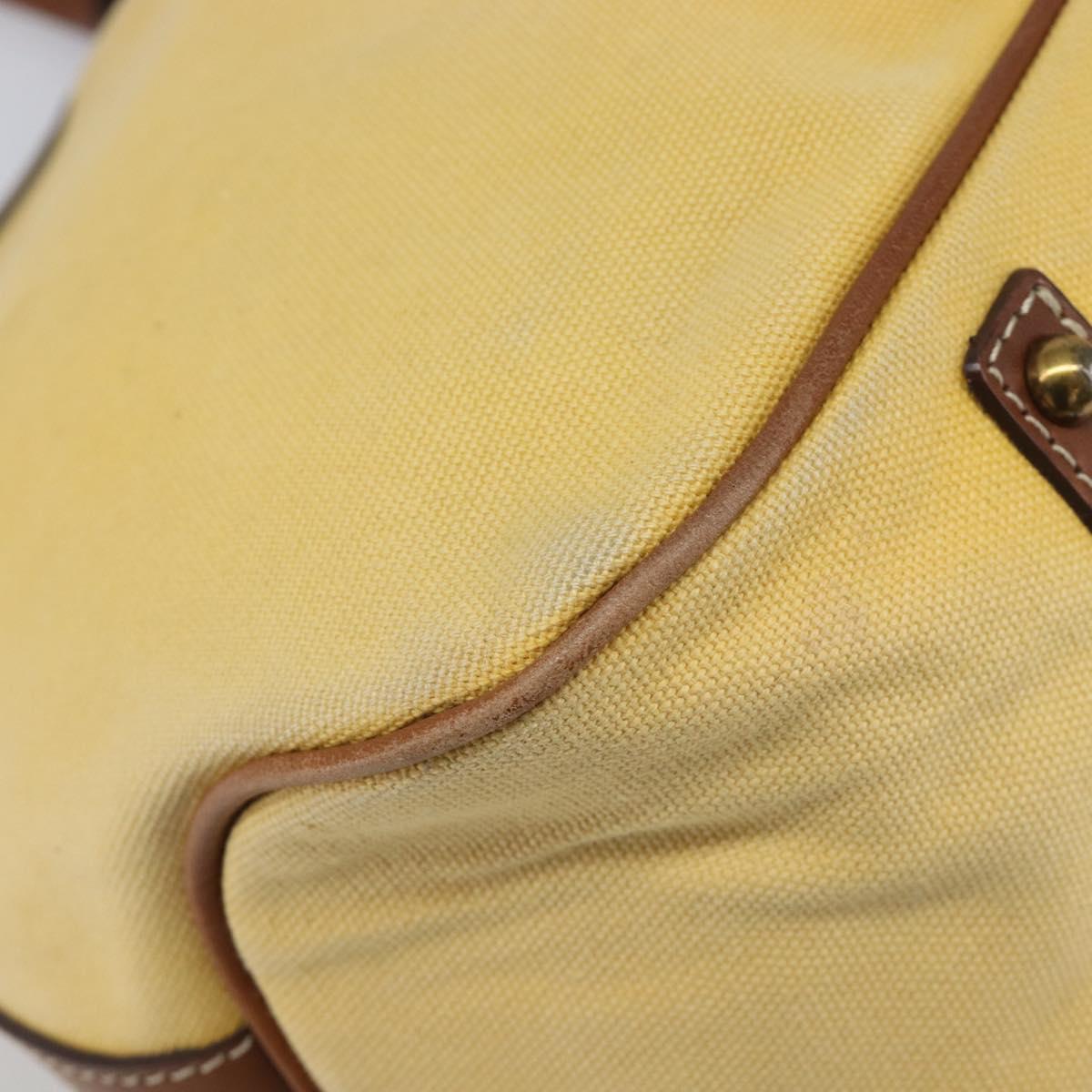 BURBERRY Blue Label Hand Bag Canvas Yellow Gold Auth 213367