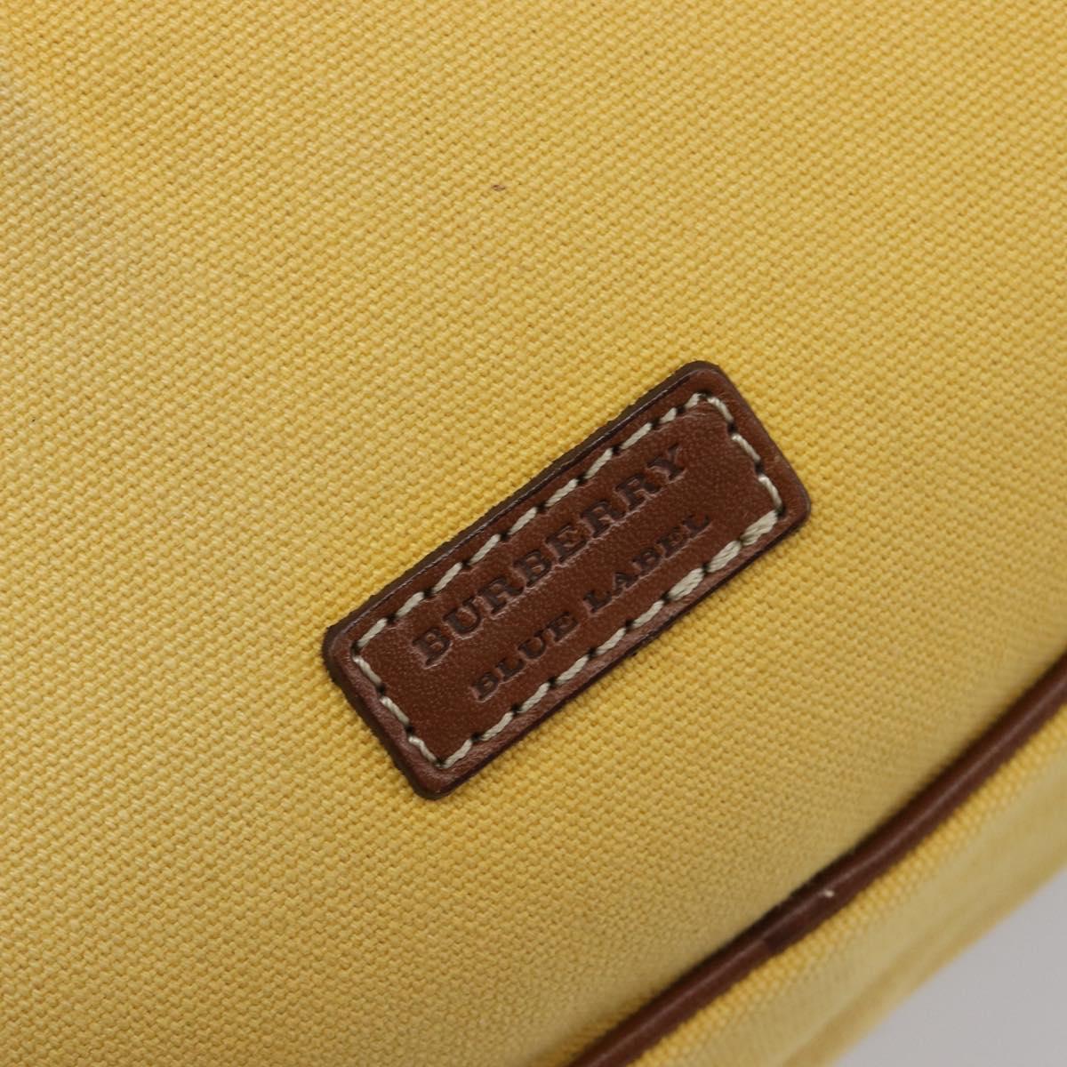 BURBERRY Blue Label Hand Bag Canvas Yellow Gold Auth 213367