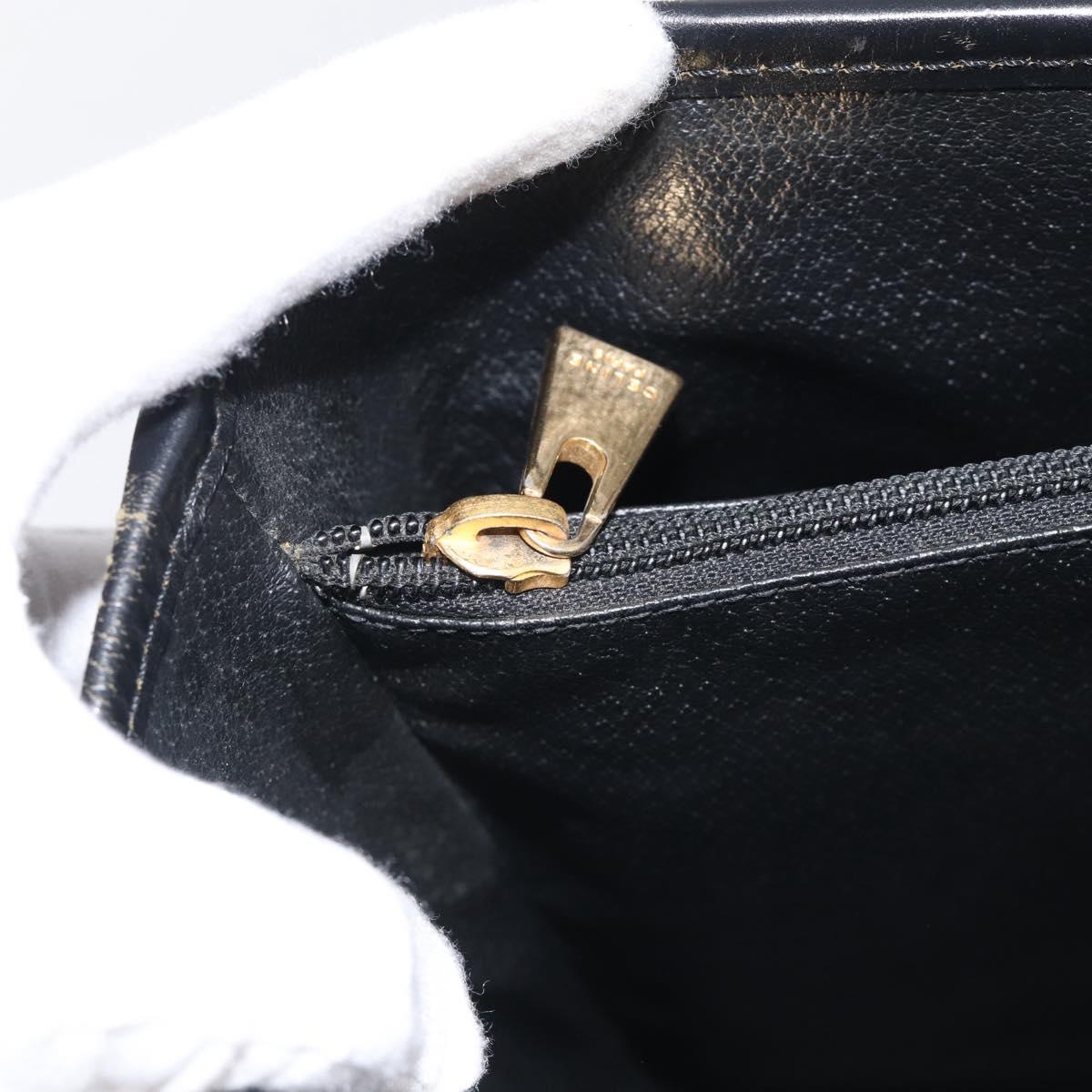 CELINE Macadam Canvas Tote Bag PVC Leather Black Gold Auth 213374