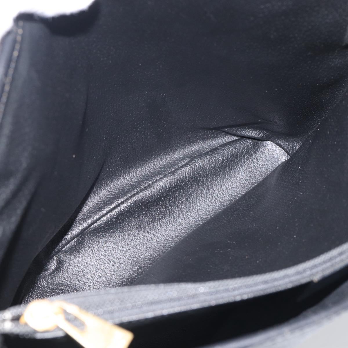 CELINE Macadam Canvas Tote Bag PVC Leather Black Gold Auth 213374