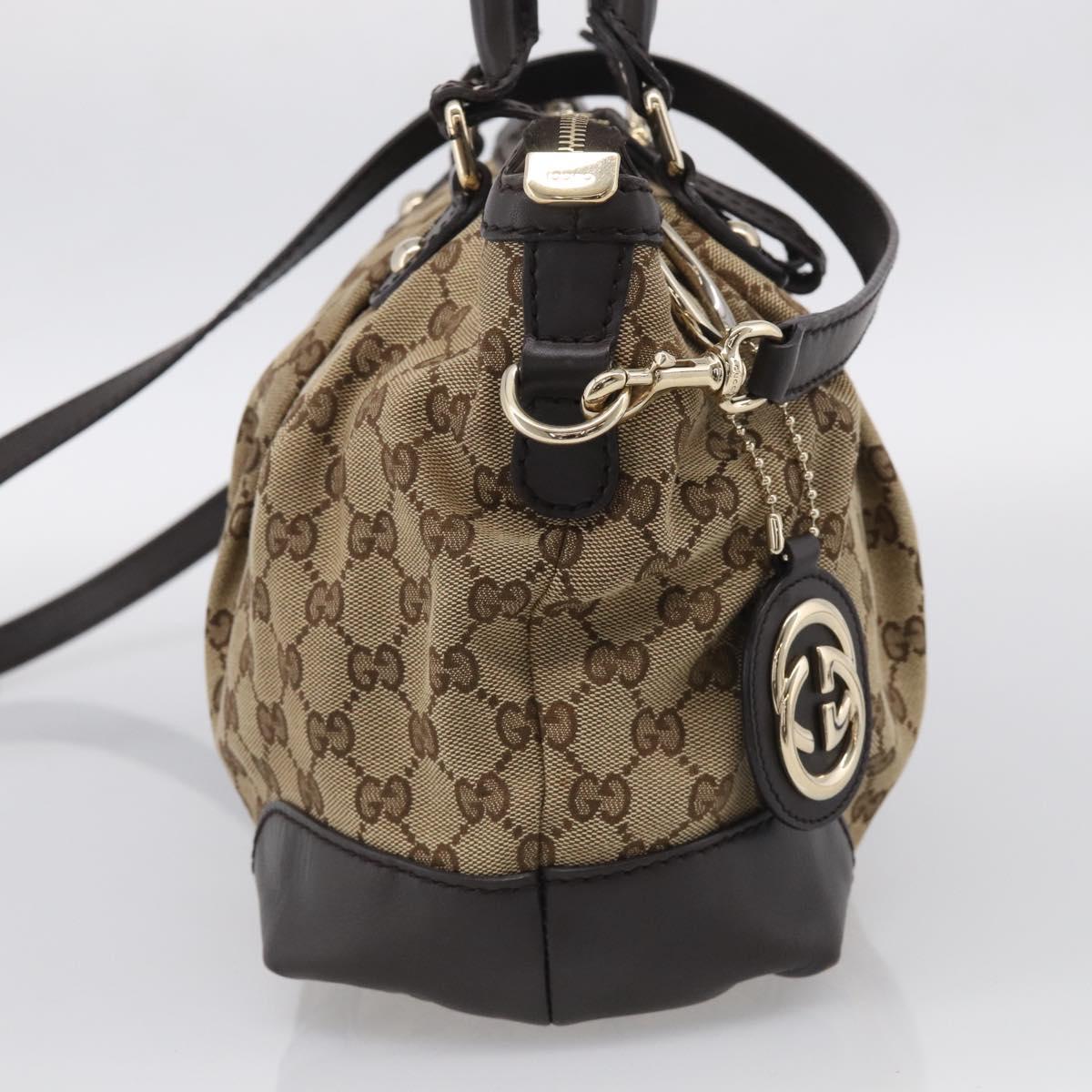 GUCCI GG Canvas Sukey Hand Bag 2way Beige Gold 247902 Auth 213375A