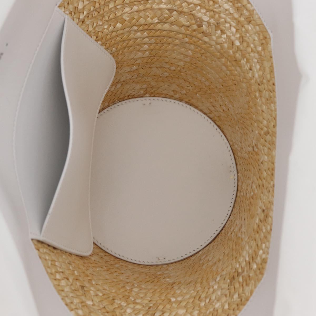 Balenciaga Tote Bag Raffia Beige Silver 744188 Auth 213379M