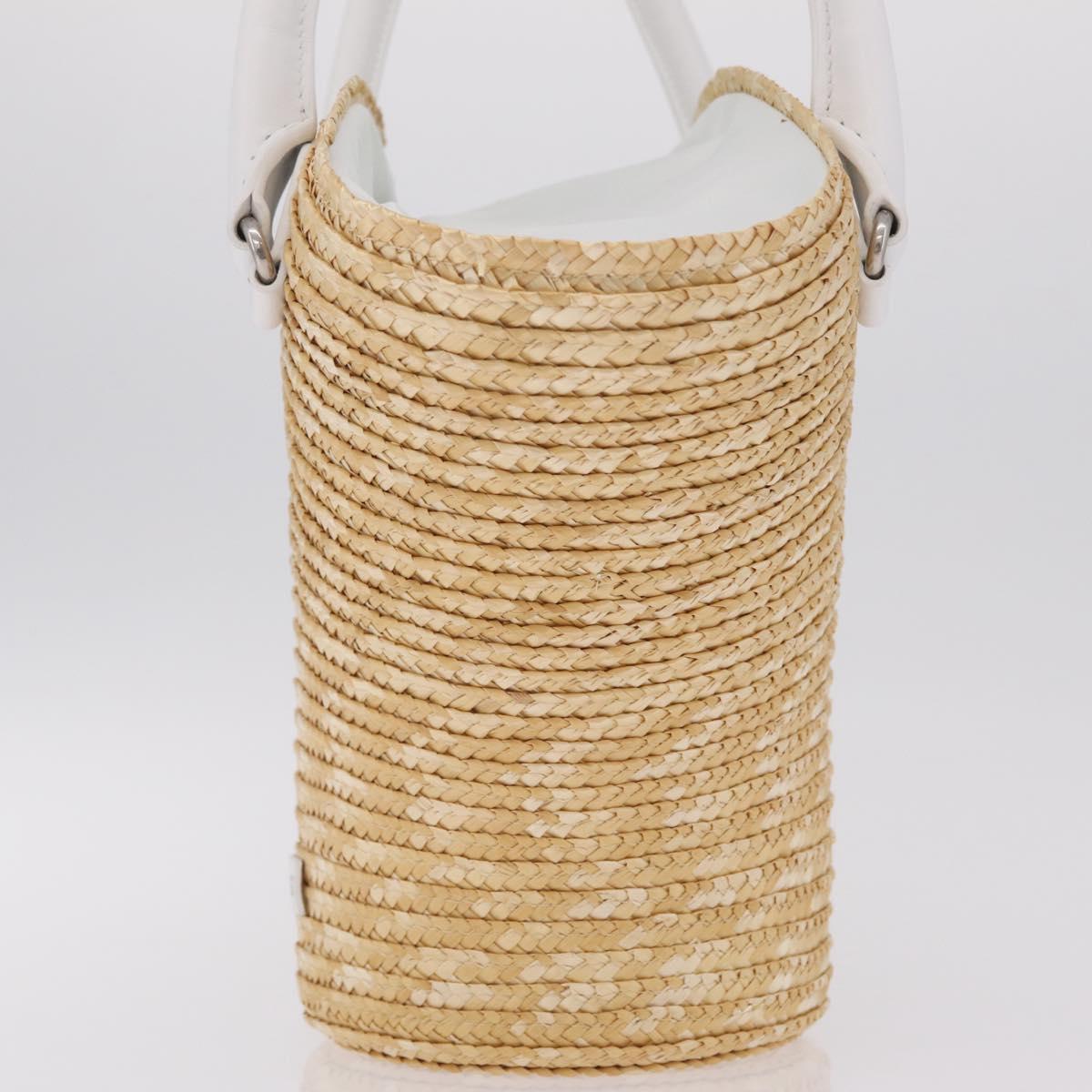 Balenciaga Tote Bag Raffia Beige Silver 744188 Auth 213379M