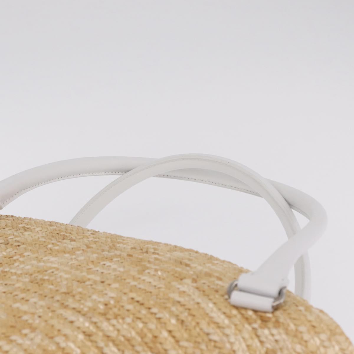 Balenciaga Tote Bag Raffia Beige Silver 744188 Auth 213379M