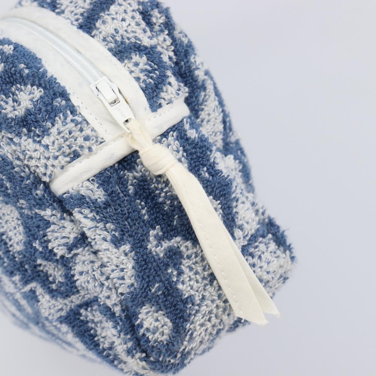 Christian Dior Pile Trotter Hand Bag Blue Auth 213380A