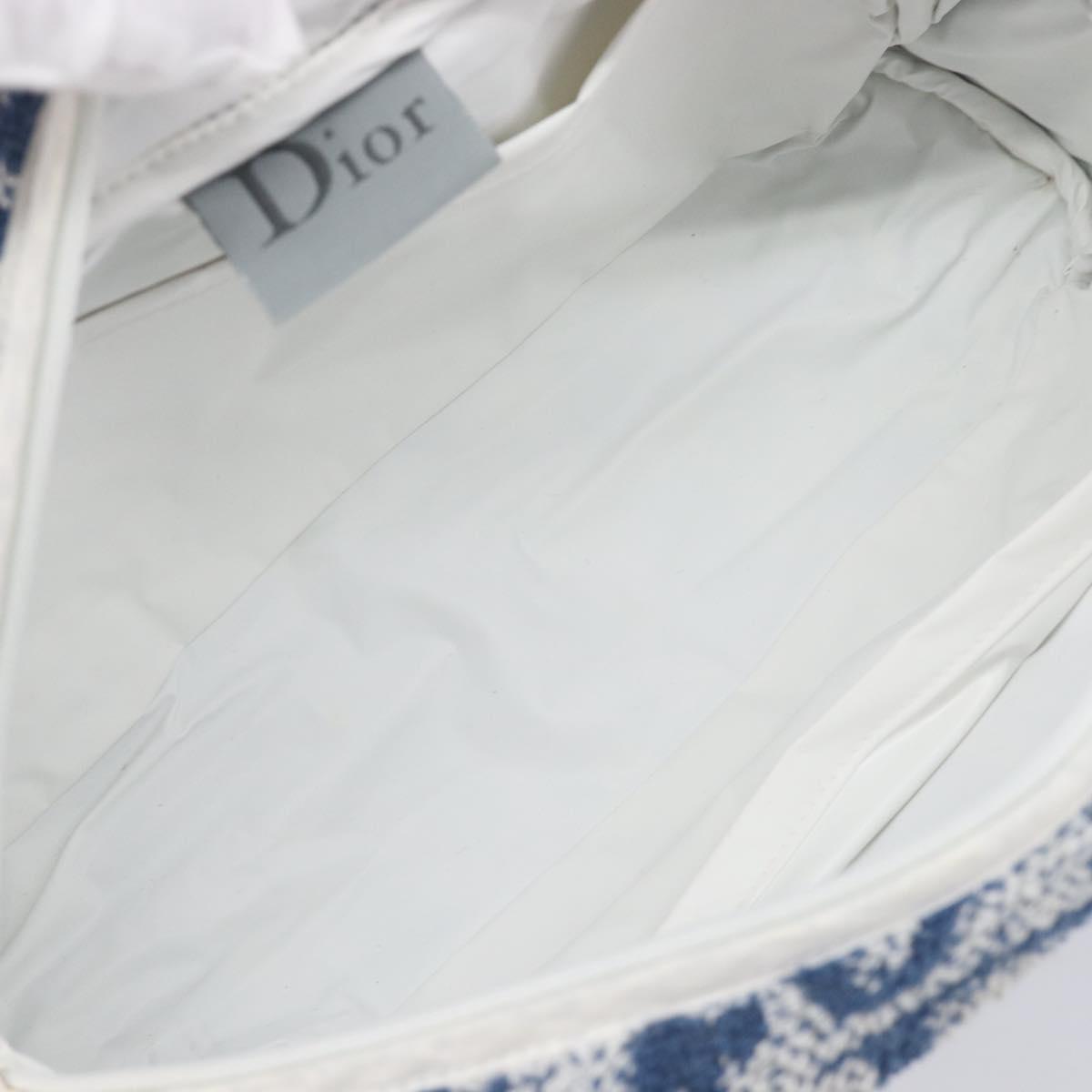 Christian Dior Pile Trotter Hand Bag Blue Auth 213380A