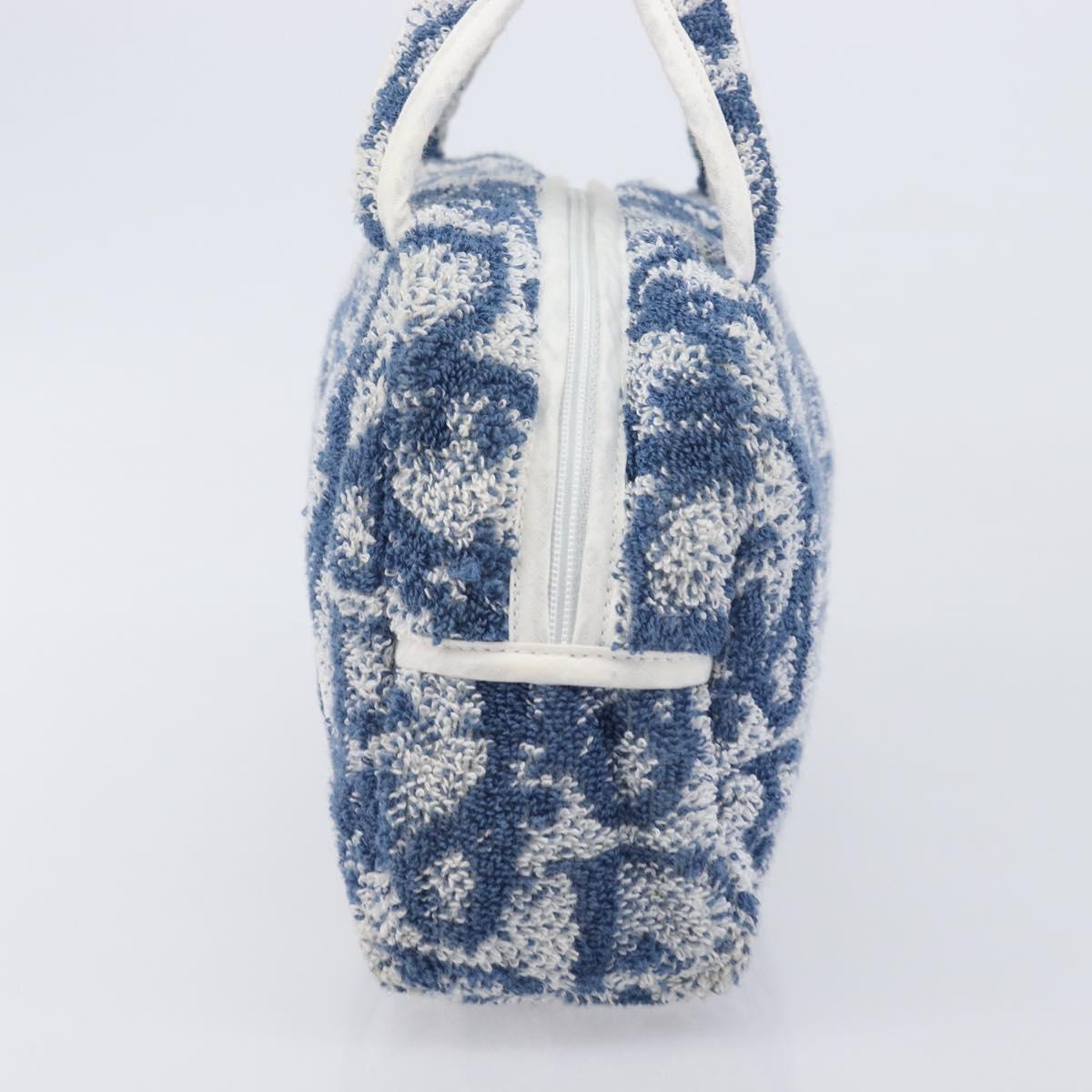 Christian Dior Pile Trotter Hand Bag Blue Auth 213380A