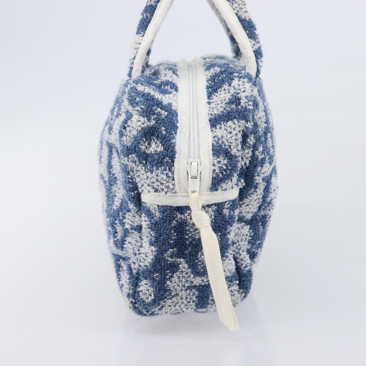 Christian Dior Pile Trotter Hand Bag Blue Auth 213380A