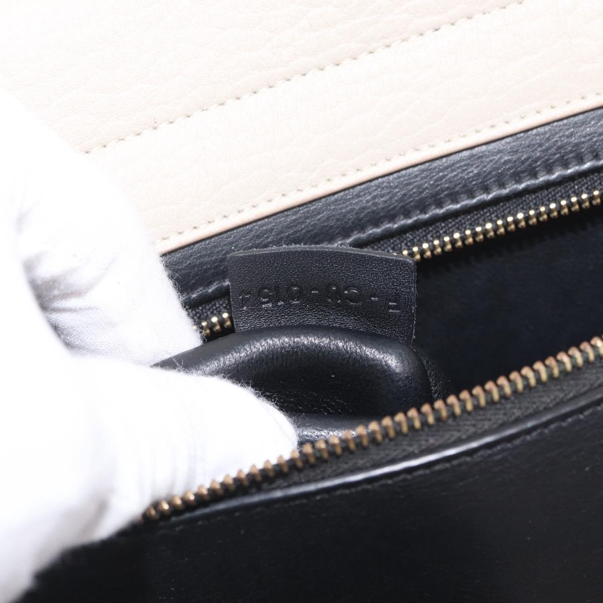 CELINE Trapeze Hand Bag Leather 2way Beige Gold Auth 213382A