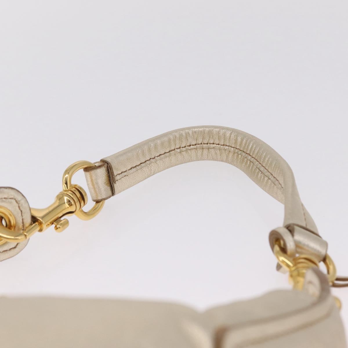 Miu Miu Shoulder Bag Leather Gold Auth 213385M