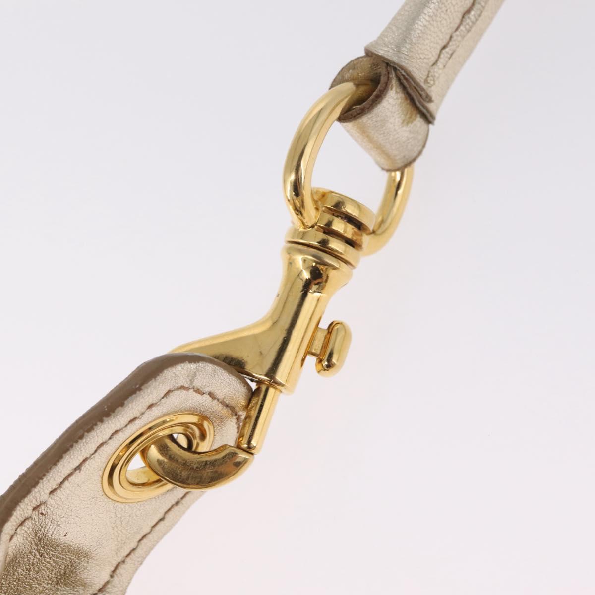 Miu Miu Shoulder Bag Leather Gold Auth 213385M