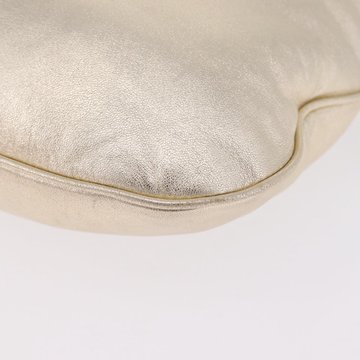 Miu Miu Shoulder Bag Leather Gold Auth 213385M