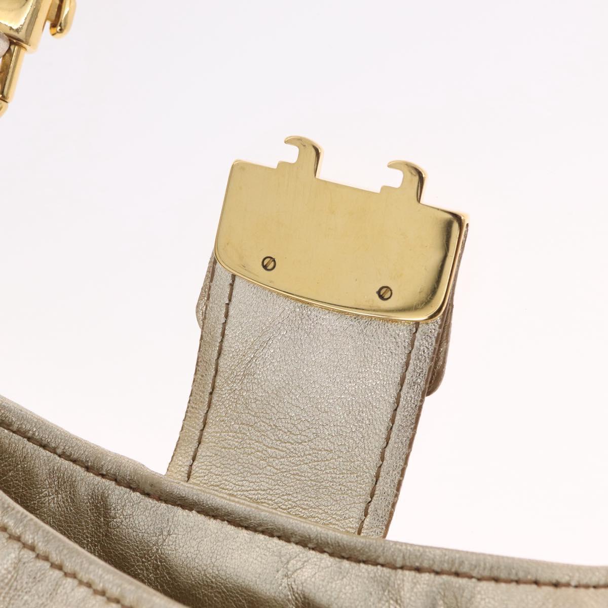 Miu Miu Shoulder Bag Leather Gold Auth 213385M