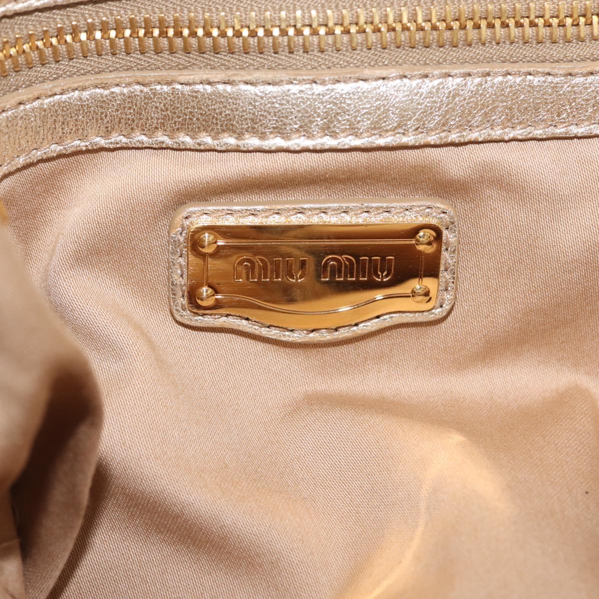 Miu Miu Shoulder Bag Leather Gold Auth 213385M