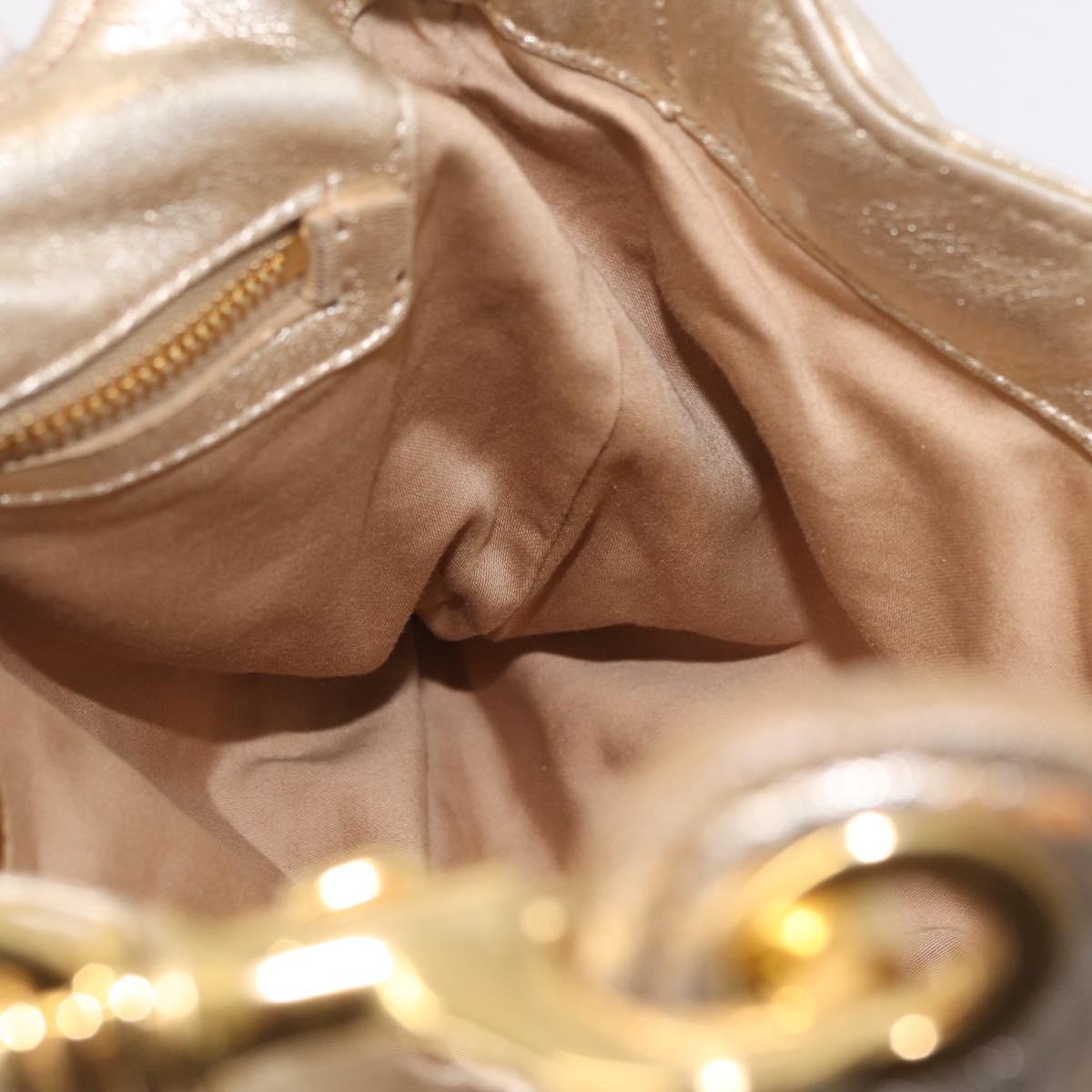 Miu Miu Shoulder Bag Leather Gold Auth 213385M