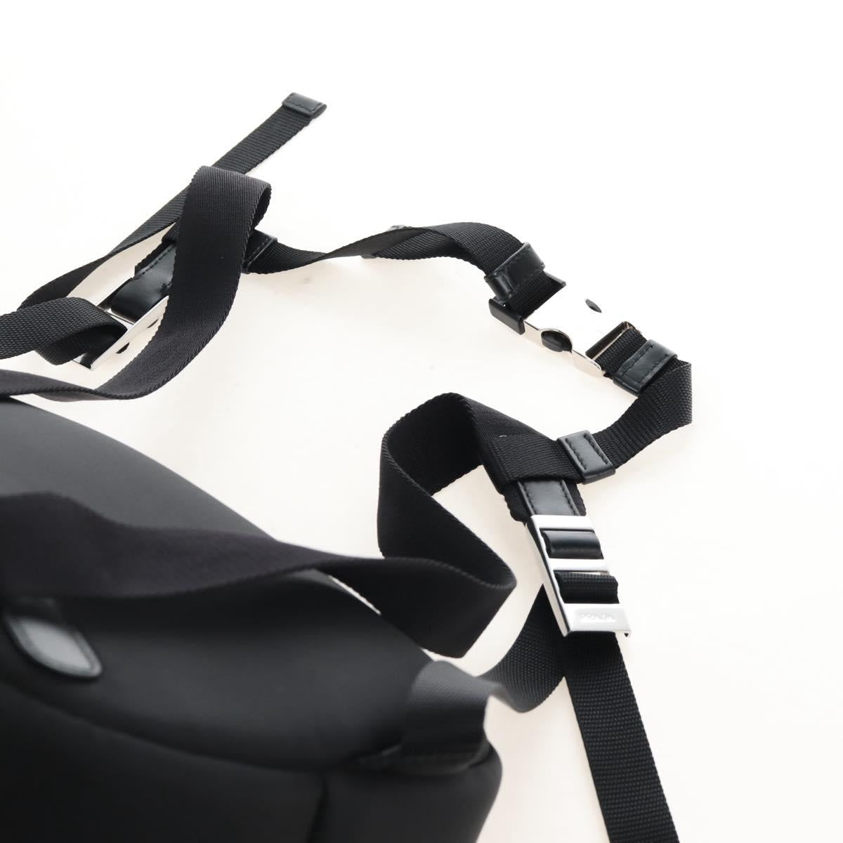PRADA Backpack Nylon Black Silver Auth 213386V