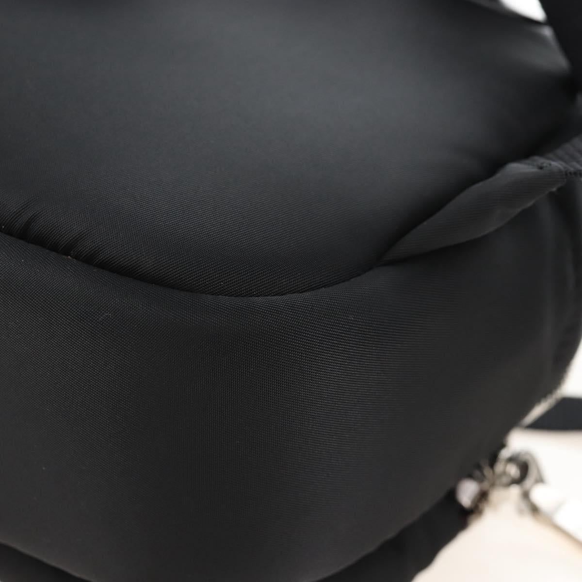 PRADA Backpack Nylon Black Silver Auth 213386V