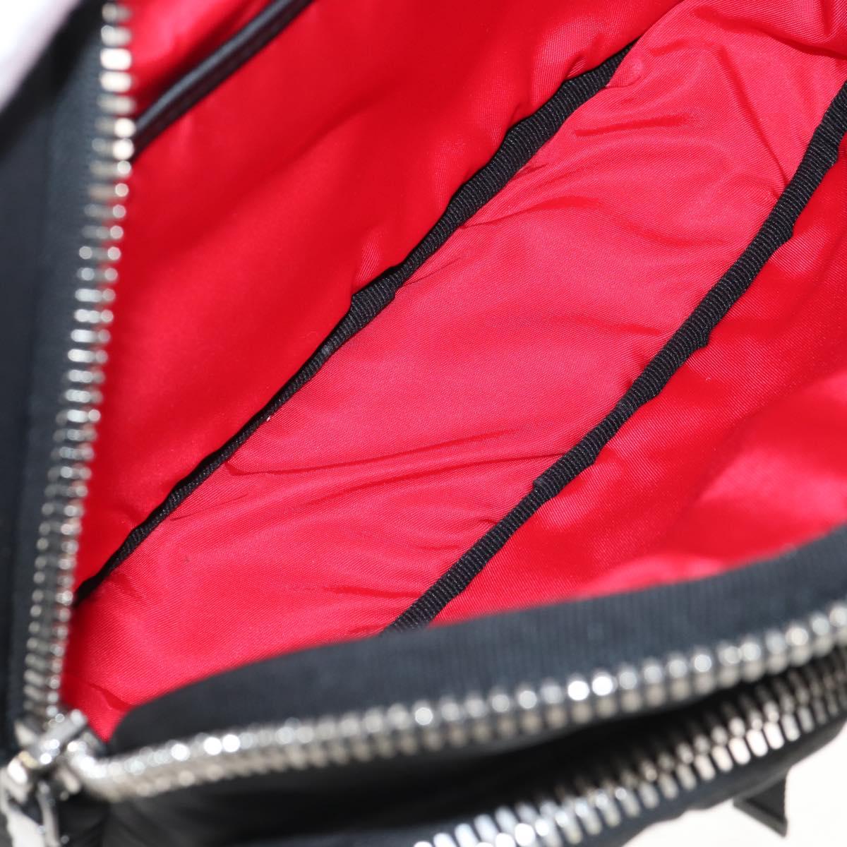 PRADA Backpack Nylon Black Silver Auth 213386V