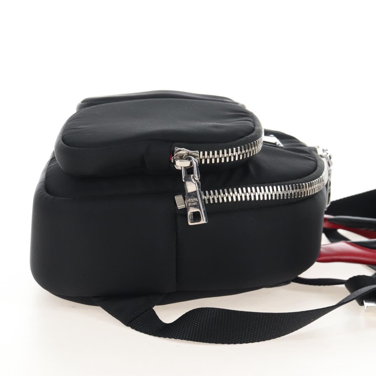 PRADA Backpack Nylon Black Silver Auth 213386V