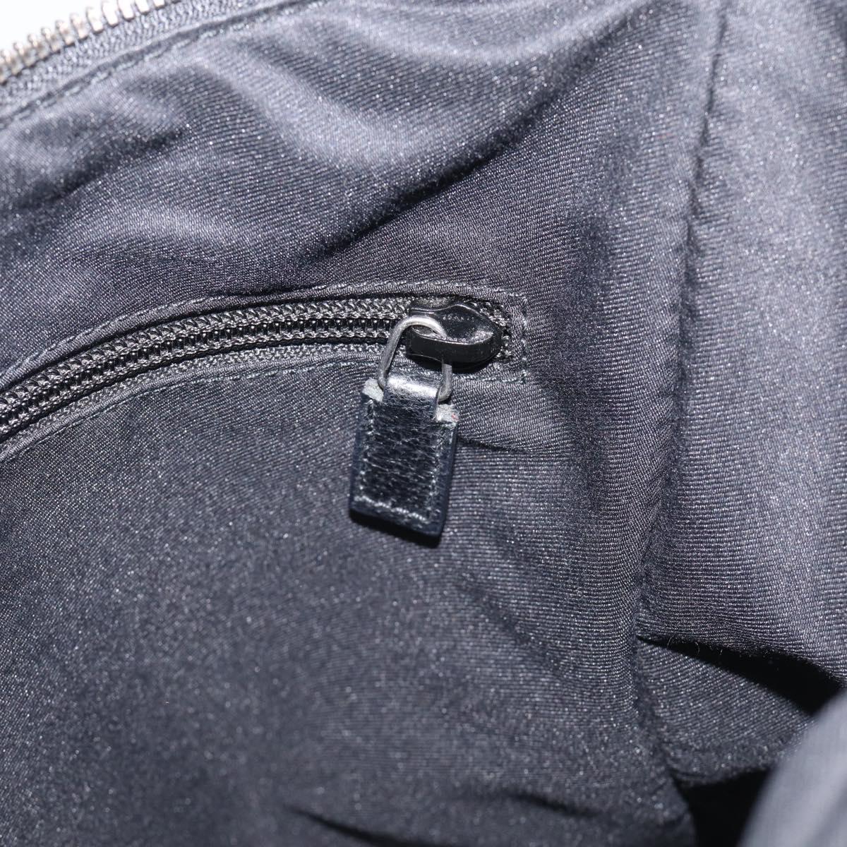 GUCCI GG Canvas Shoulder Bag Black Silver Auth 213397A