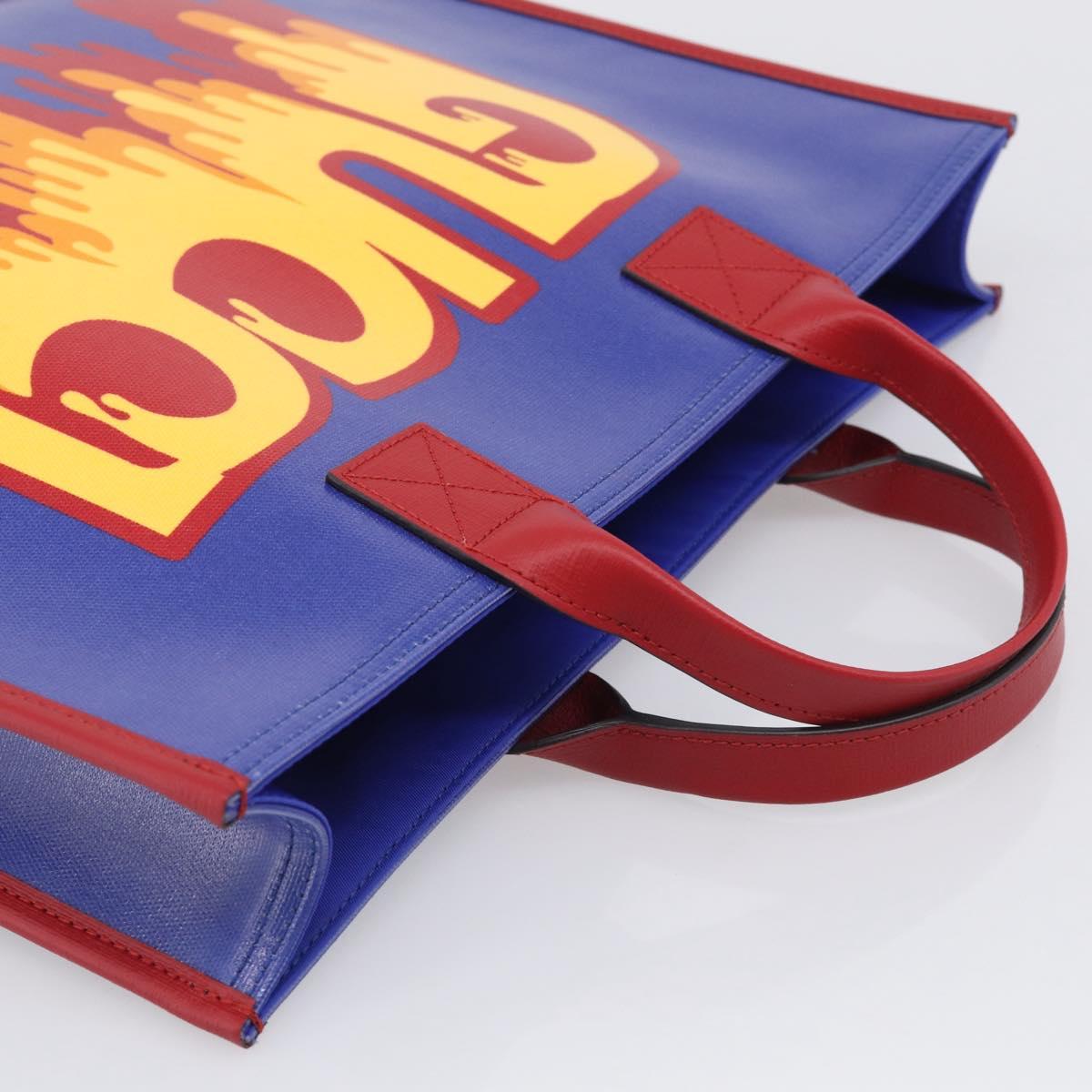 GUCCI Hand Bag PVC Blue Red 550763 Auth 213408M